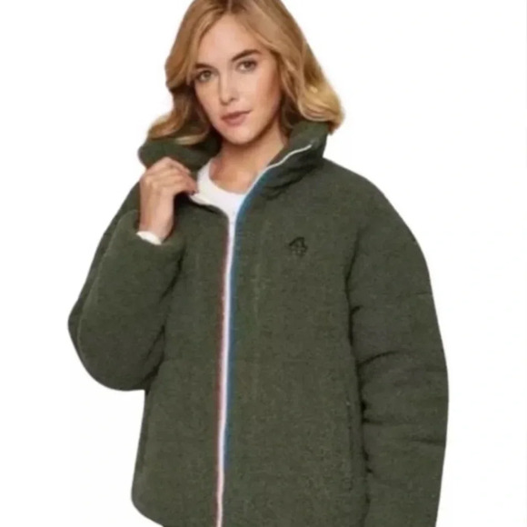 NWT Fourlaps 4 Reversible Polar Quilted Sherpa Down Filled Winter Jacket Size M - Picture 1 of 15
